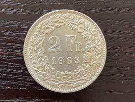 1 x 2 Franken Schweiz 1963 – zirkuliert