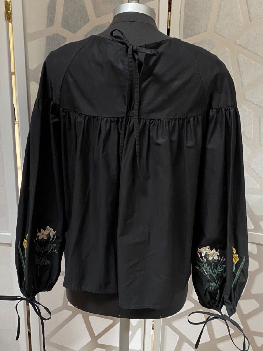 Tops: Great black poplin top with embroidery. S – Neu (gemäss Beschreibung) aus Grund b. Gstaad von PlageNeige 3