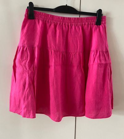 IN LINEA BERLIN Jupe rose fuchsia lin coton t.40 - portée 1x