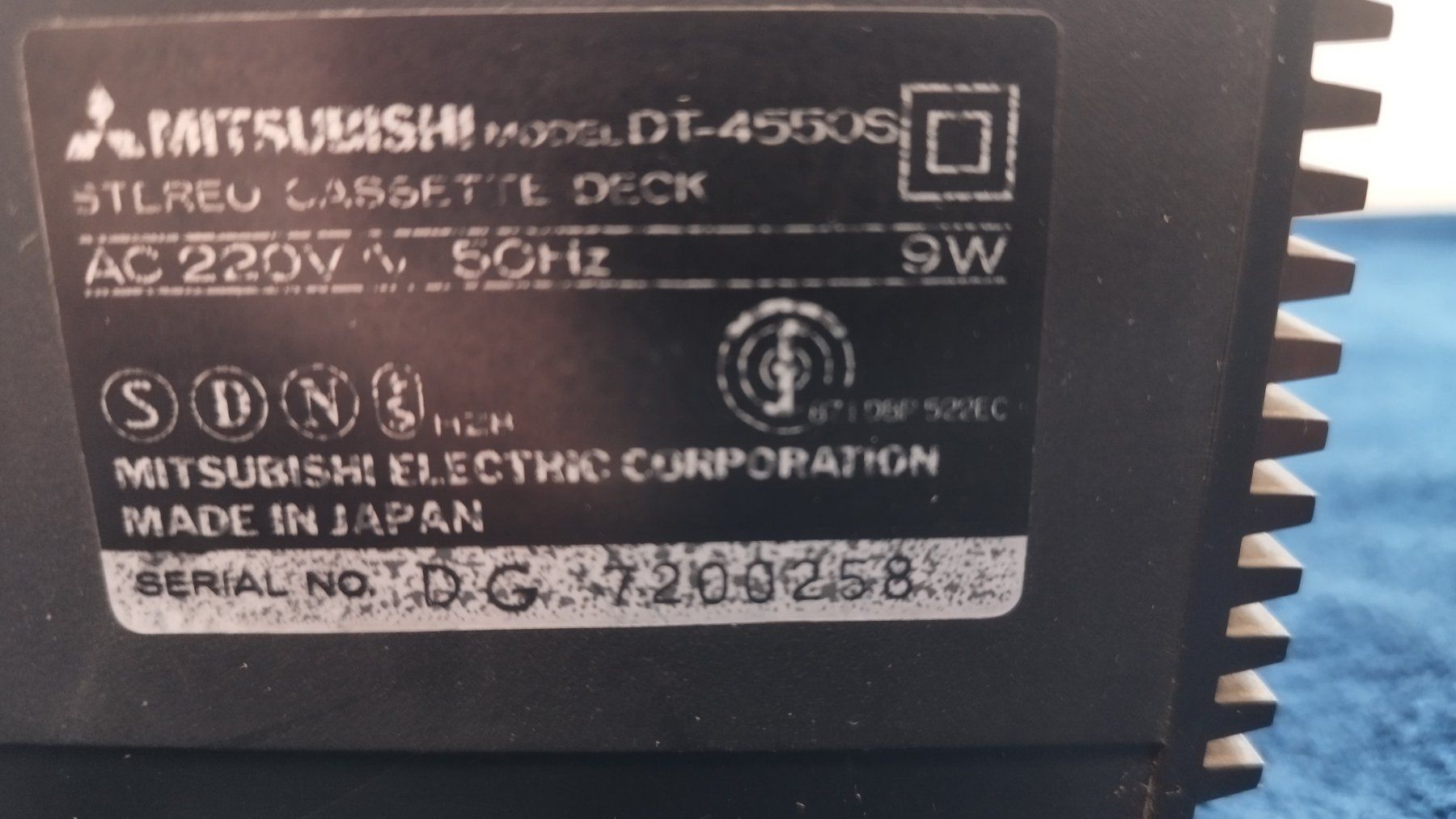 Mitsubishi Registratori: Tape Deck Mitsubishi DT 4550S – Usato da Zollikofen venduto da Reiterglueck 5