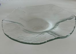 Roberto Niederer Glas-Schale mit Wellenrand Glasi Hergiswil