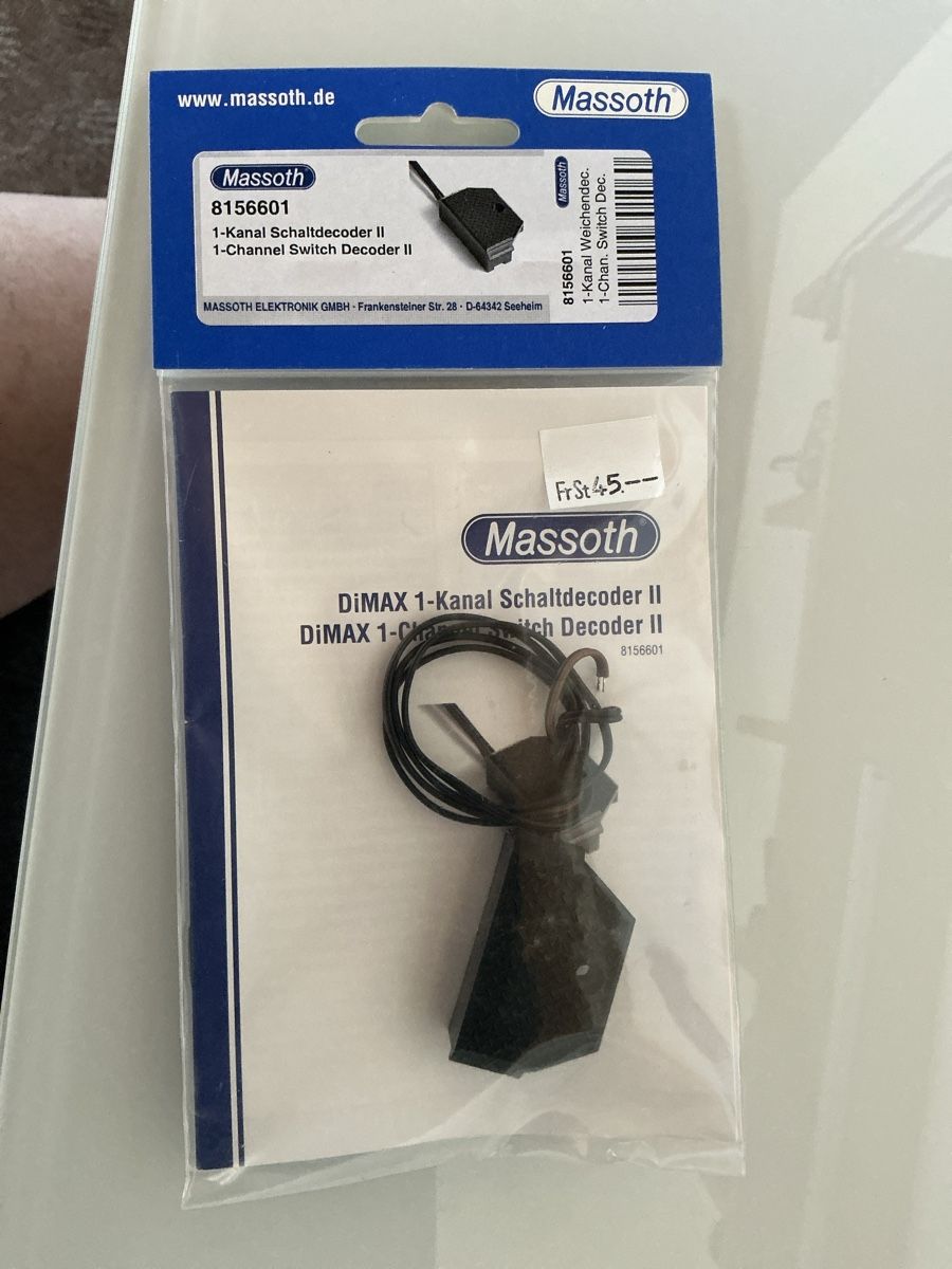 Modelleisenbahnen: Massoth 8156601 DiMAX 1-Kanal Schaltdecoder II neu – Neu und originalverpackt aus Wängi von Madella
