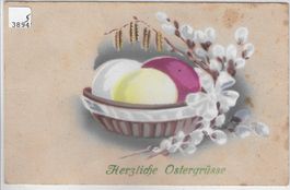 Herzliche Ostergrüsse - Osternest - Litho
