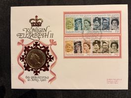 Enveloppe Souvenir 60ème Anniversaire Queen Elizabeth II