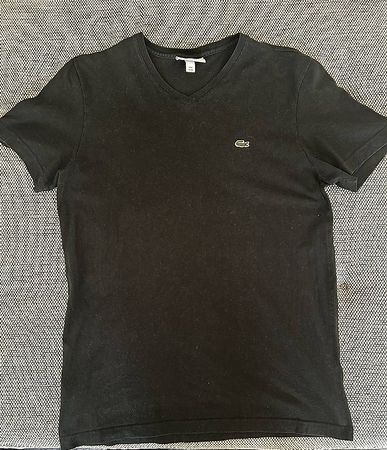 Lacoste Herren T-Shirt Regular Fit Gr. M  Schwarz  V-Neck
