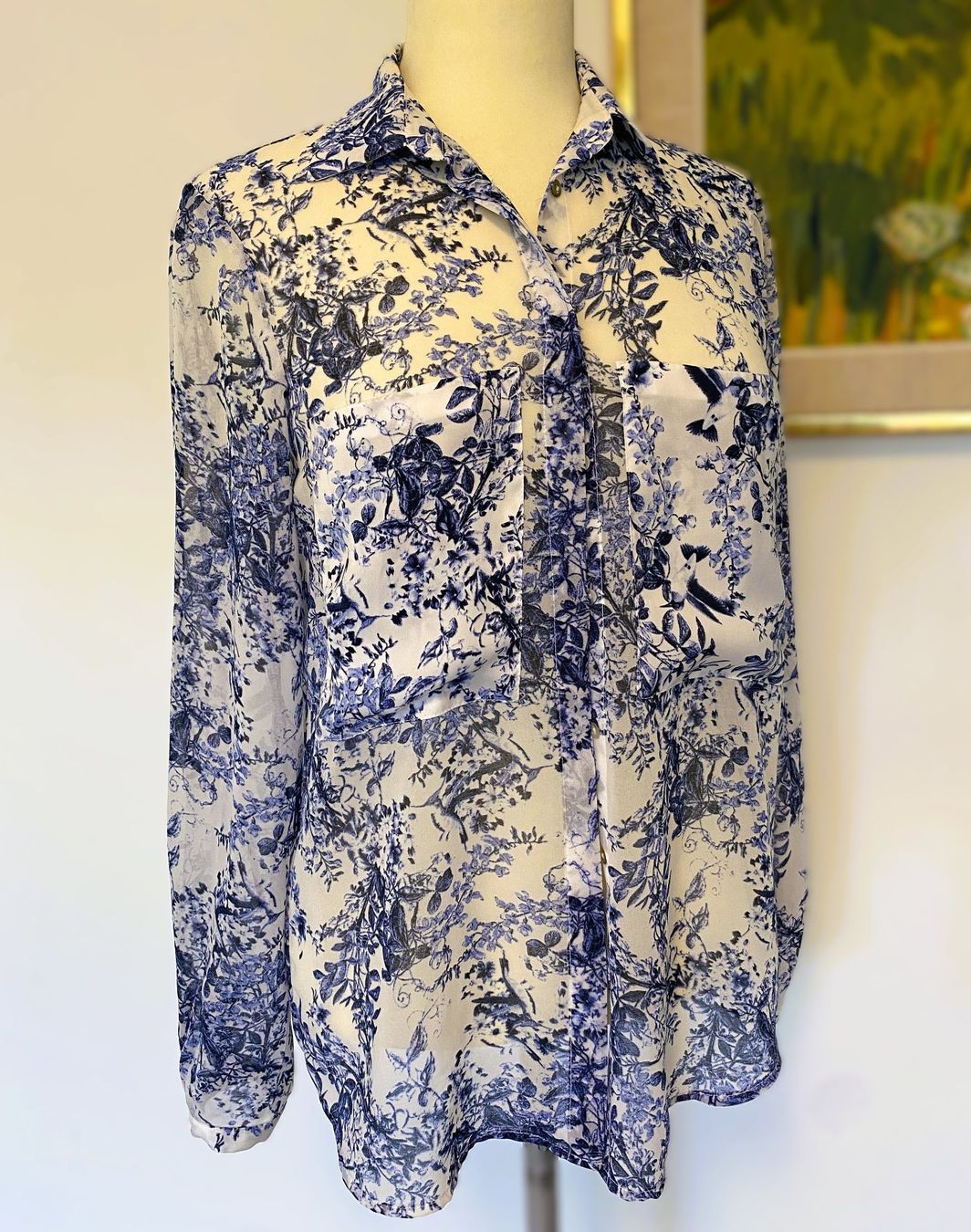 Zara Camicette: ZARA Bluse weiss blau Blumen XS – Nuovo (secondo la descrizione) da Allschwil venduto da Rosenfee