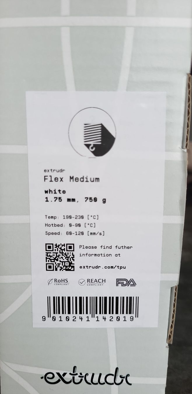 Filamento: Extrudr Flex Medium, weiss, 1.75mm, 750g - Neu – Nuovo e nell'imballaggio originale da St. Gallen venduto da DarioB77