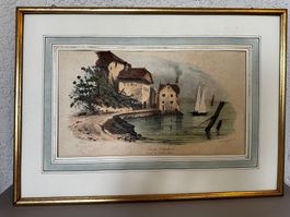 Lithographie Port de S.Saphorin
