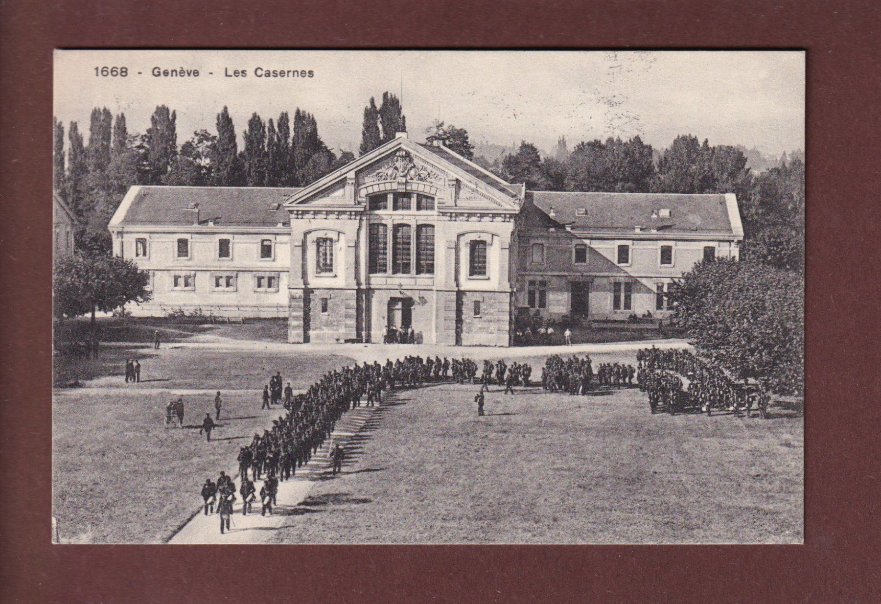 Cartoline postali: GENEVE - Les Casernes - 1921 – Usato da Pully venduto da nicecards