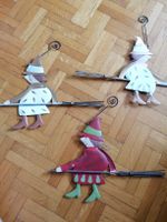 Metal witches set of 3 for decoration height 20cm