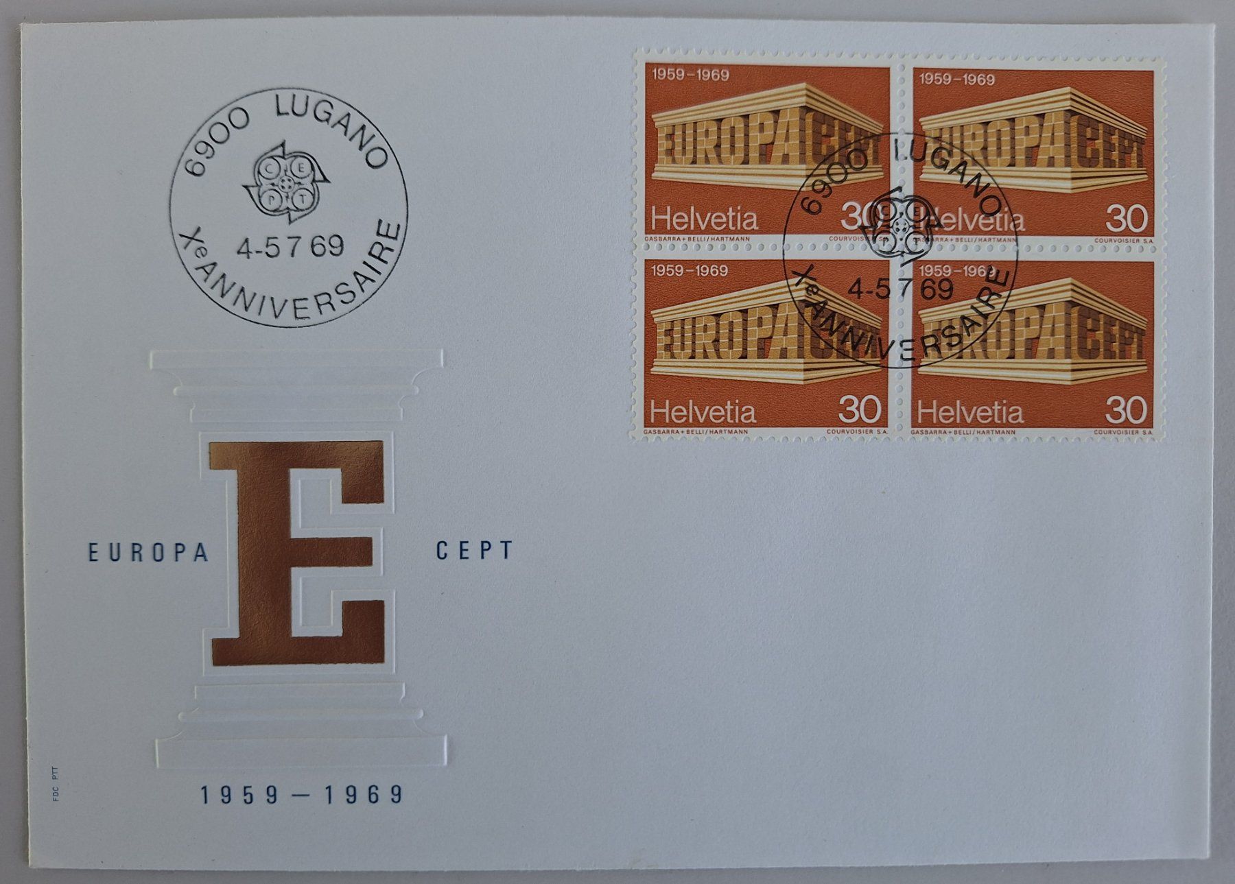 Tutti i francobolli: Schweiz 1969 Sonderbrief CEPT – Usato da Lohn-Ammannsegg venduto da konstrwu