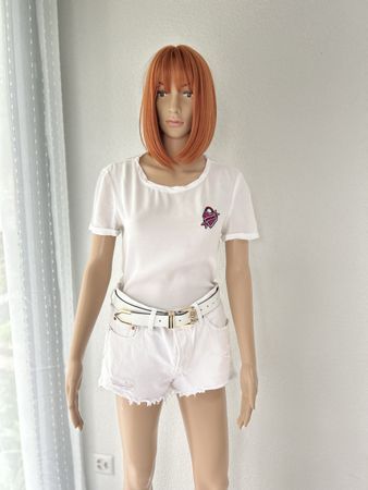 Maje White Heart Patch T-Shirt Size 2 - Perfect for Summer!