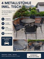 Gartenmöbel-Set  4 Metallstühle inkl. Rundtisch