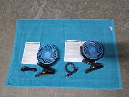 Lot de 2 ventilateurs de table avec batterie intégrée