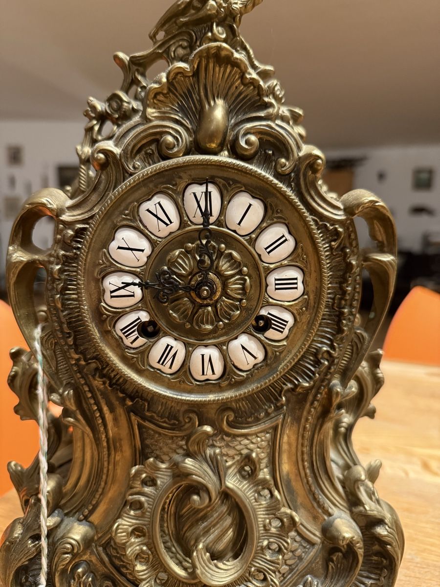 Orologi da terra & Orologi da parete: Antike Kaminuhr, Standuhr Barock Uhr Messing oder Bronze – Usato da Goldach venduto da Messerguru 1