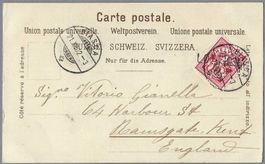 1902, STAB-0 LOTTIGNA + BIASCA, Z/61B, AK NACH ENGLAND, Ia