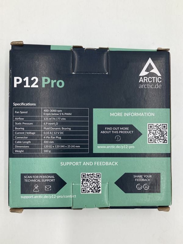 Ventilatori: ARCTIC | P12 Pro | 120mm | PC-Lüfter | Schwarz – Nuovo (secondo la descrizione) da Wittenbach venduto da Restwert_St-Gallen 1