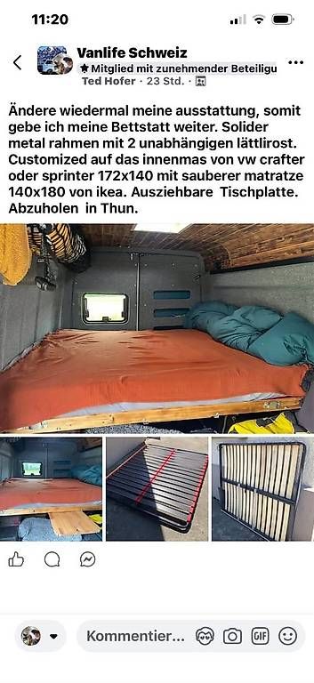 Veicoli da campeggio: Van Bett, Camper Bett, Sprinter Bett – Usato da Thun venduto da tedster