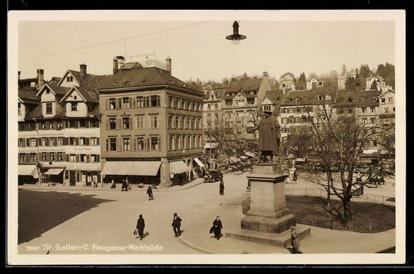 Cartoline postali: AK St. Gallen, Neugasse-Marktplatz – Usato da Berlin venduto da bartko-reher