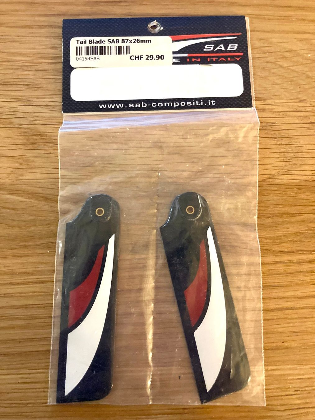 SAB RC Modellbau: Fiber Tail Blades Blade SAB 87x26mm – Neu und originalverpackt aus Trélex von Arnaudyak