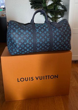 louis Vuitton Keepall Navy Teal River Bandouliere 50