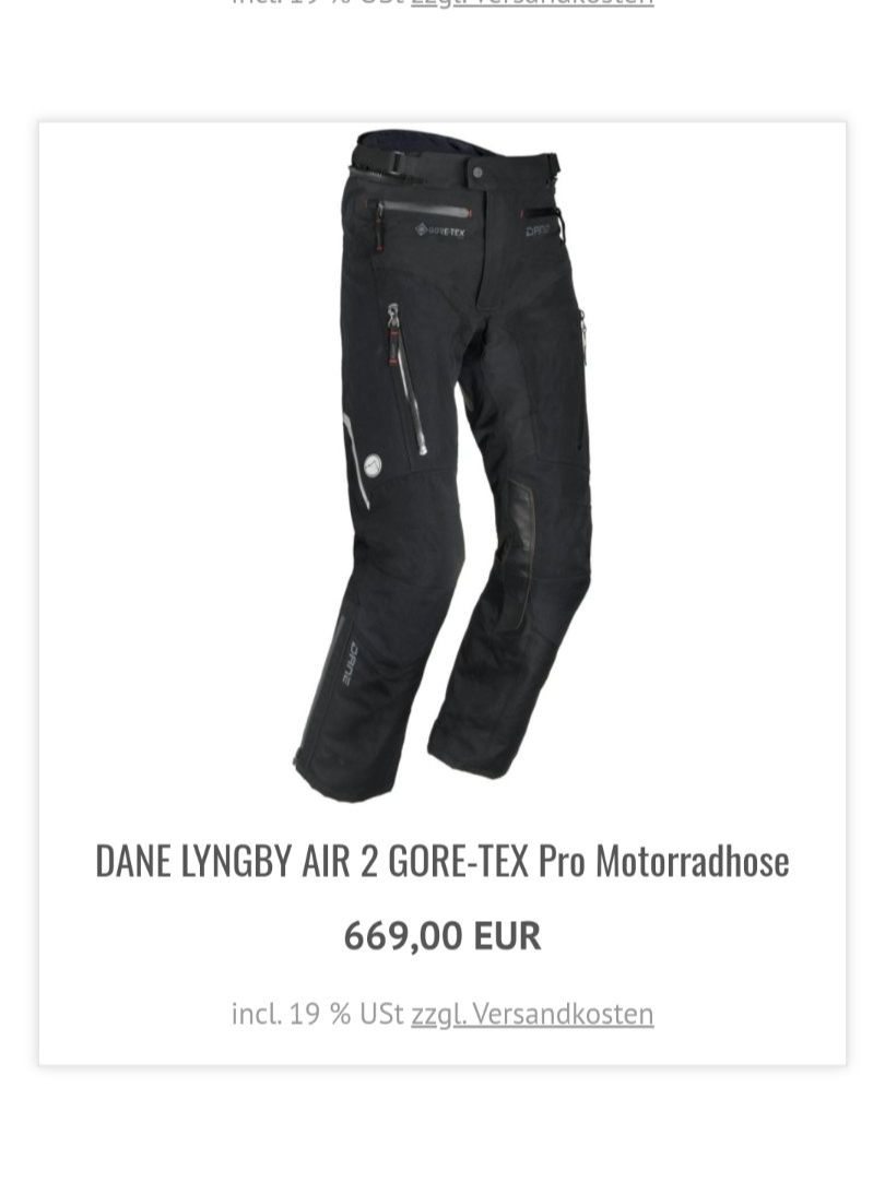 Pantaloni: Gore-Tex Motorradhose Dane mit Innenfutter – Usato da Oberlunkhofen venduto da Kupferhexe 1