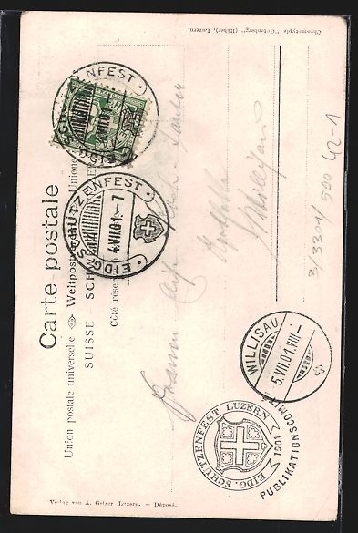 Cartoline postali: Luzern, Eidgenöss. Schützenfest 1901 – Usato da Berlin venduto da bartko-reher 1