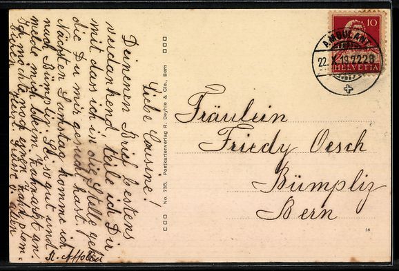 Cartoline postali: AK Grossaffoltern, Ortsansicht mit Kirche – Usato da Berlin venduto da bartko-reher 1