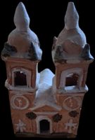 Kunst Skulptur Ton Figur Huaco Peru Motiv Kirche