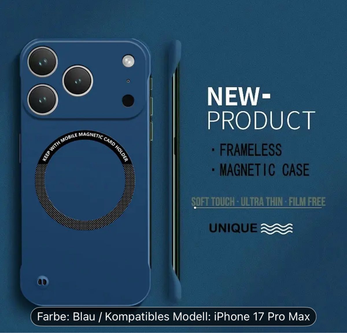 Apple Cover & Protezioni schermo: iPhone 17 Pro Max Hülle Blau – Nuovo e nell'imballaggio originale da Gisikon venduto da Fidii