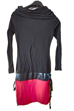 Colorblock Gothic langer Pullover / kurzes Kleid Gr. XS