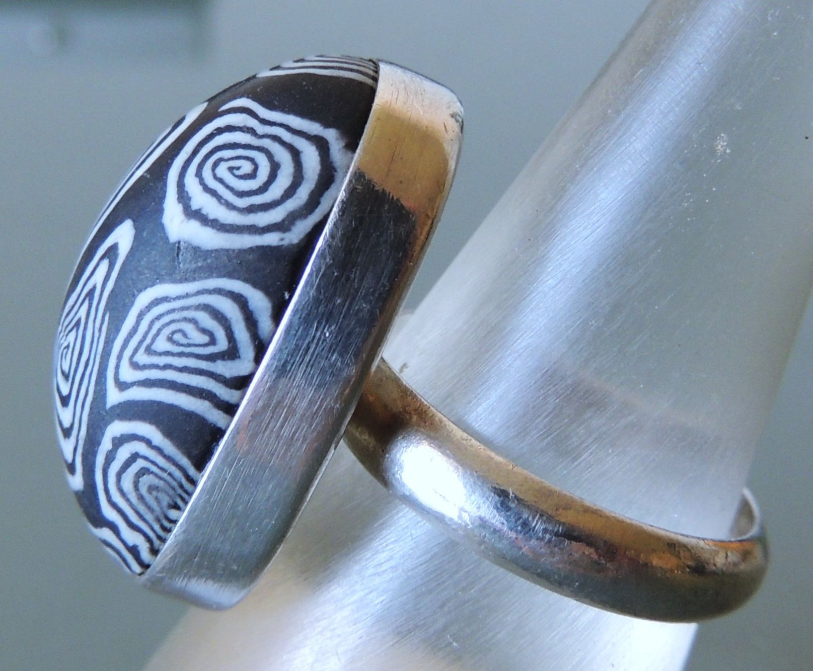 Anelli: Kautschuk Silber 925 Fingerring Gr. 55 – Usato da Waldenburg venduto da schaller707 1