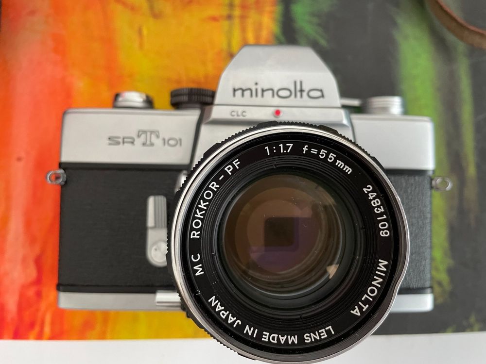 Appareil Photo Minolta SRT 101 + Objectif MD Rokkor 45 Mm F/2 - Argentique 35 Mm