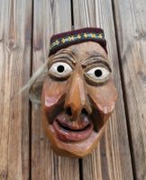 antike geschnitzte Holzmaske  markiert 1920 RUSSI