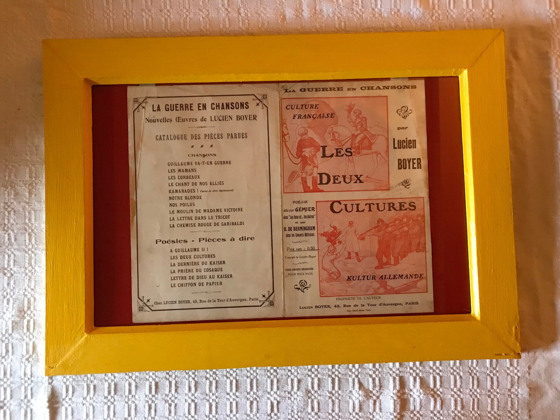 Musicassette: Cadre Lucien Boyer "La guerre en chansons" – Usato da Ste-Croix venduto da mjmg