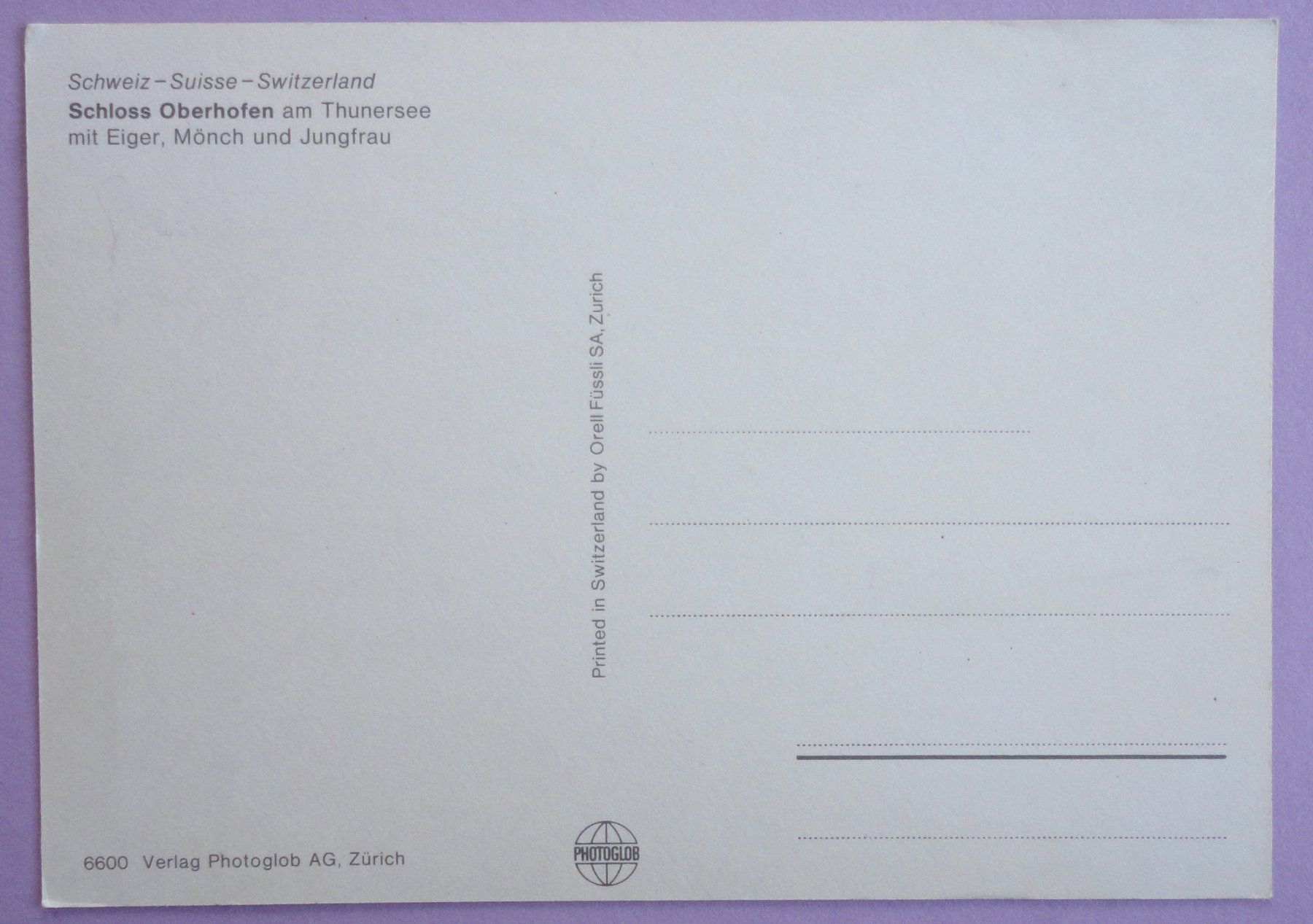 Cartoline postali: Schloss Oberhofen am Thunersee – Usato da Fétigny venduto da Billy2miny 1