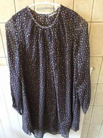 Hemisphere Seidenbluse/Tunika, Gr. S, Taupe gemustert -NEU