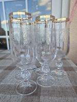 Elegante Kristallgläser mit Goldrand - 6er Set für festliche