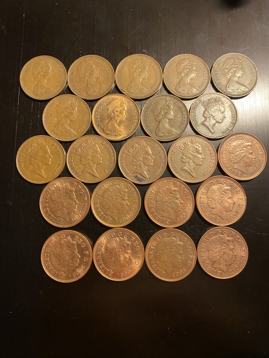 Tutti le monete: Royaume-Uni, lot de 22 pièces de 2 pence – Usato da Corsier-sur-Vevey venduto da Ginoarturo 1
