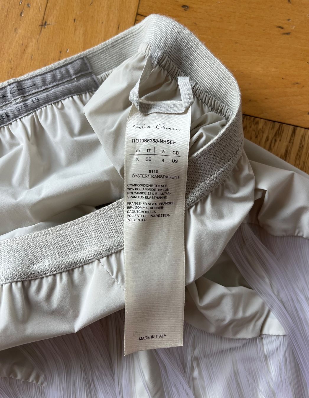 Rick Owens Gonne: Rick Owens mini short/jupe avec franges – Nuovo (secondo la descrizione) da Genève venduto da dachaw 3