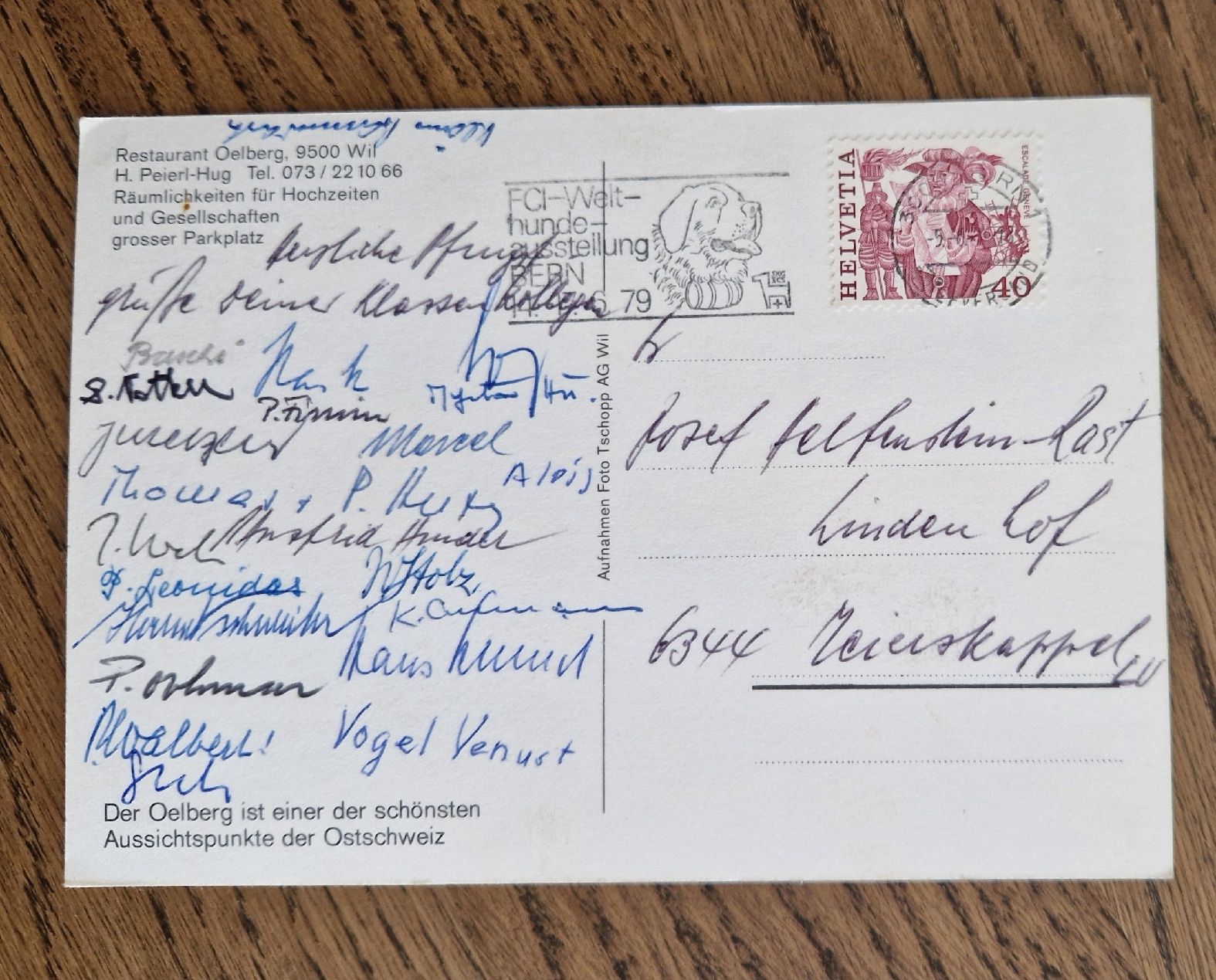 Cartoline postali: Restaurant Oelberg, Wil 1979 – Usato da Ebikon venduto da Donar50 1