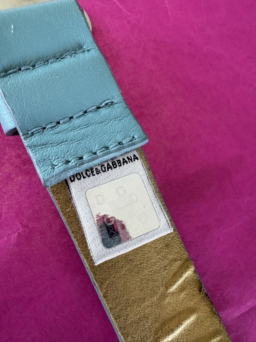 Dolce & Gabbana Cinture: D&G Gürtel Hellblau Leder Strass Damen Accessoire Top! – Usato da Schöftland venduto da Guccigirl 2