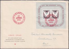 1945 W23 (Basler-Tauben Block) Sonderbrief von BASEL K:150.-