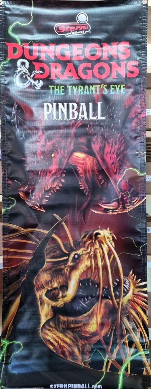 Stern Pinball Flipperkästen: Official Stern Dungeons & Dragons Banner – Neu (gemäss Beschreibung) aus Schalunen von schwabspielautomaten