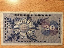 banknote schweiz 20.- blau