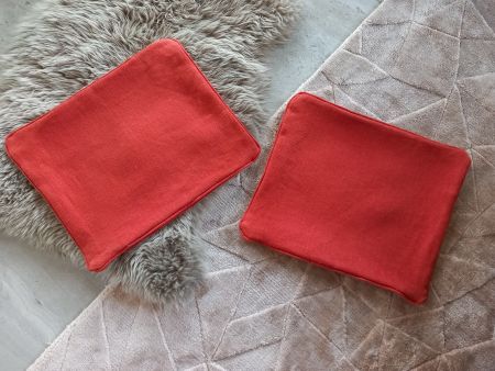 Lot de 2 coussins 100% lin TERRACOTA 40 x 35 cm