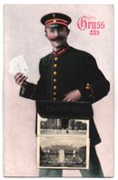 Leporello-AK Frankfurt a. M., Postbote m