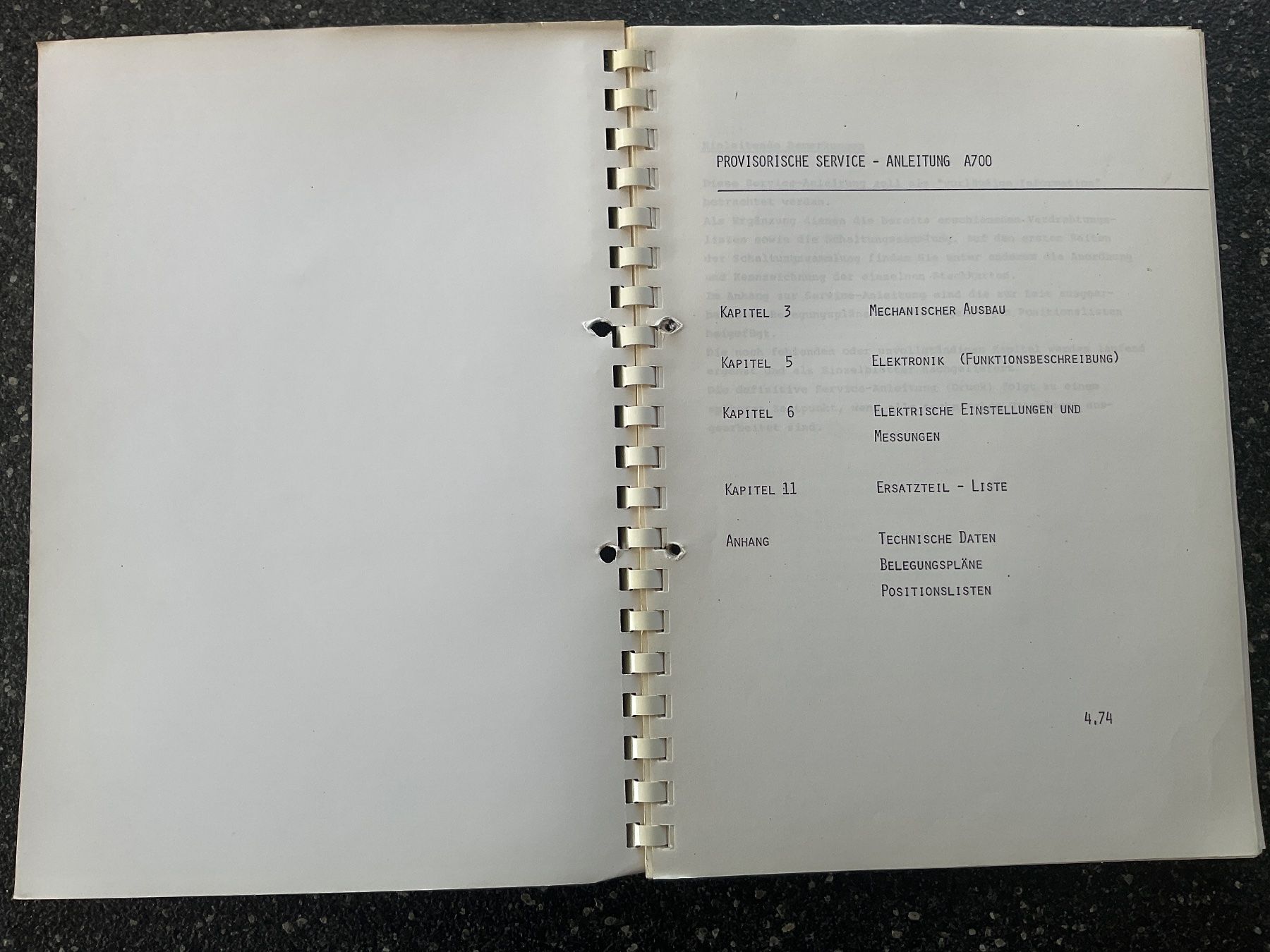 Revox Apparecchi a nastro: ReVox A 700 Service-Anleitung – Usato da Langenthal venduto da RronJora 1