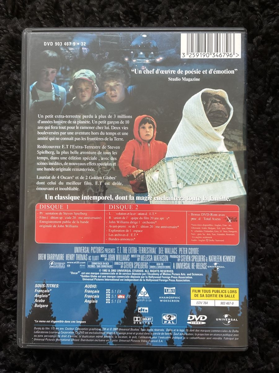 Tous les DVDs: DVD E.T. – D'occasion à Neyruz FR par Shcc17 1