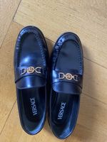 Versace Leder Loafer Mokassins Gr. 38 Schwarz Gold Medusa – 